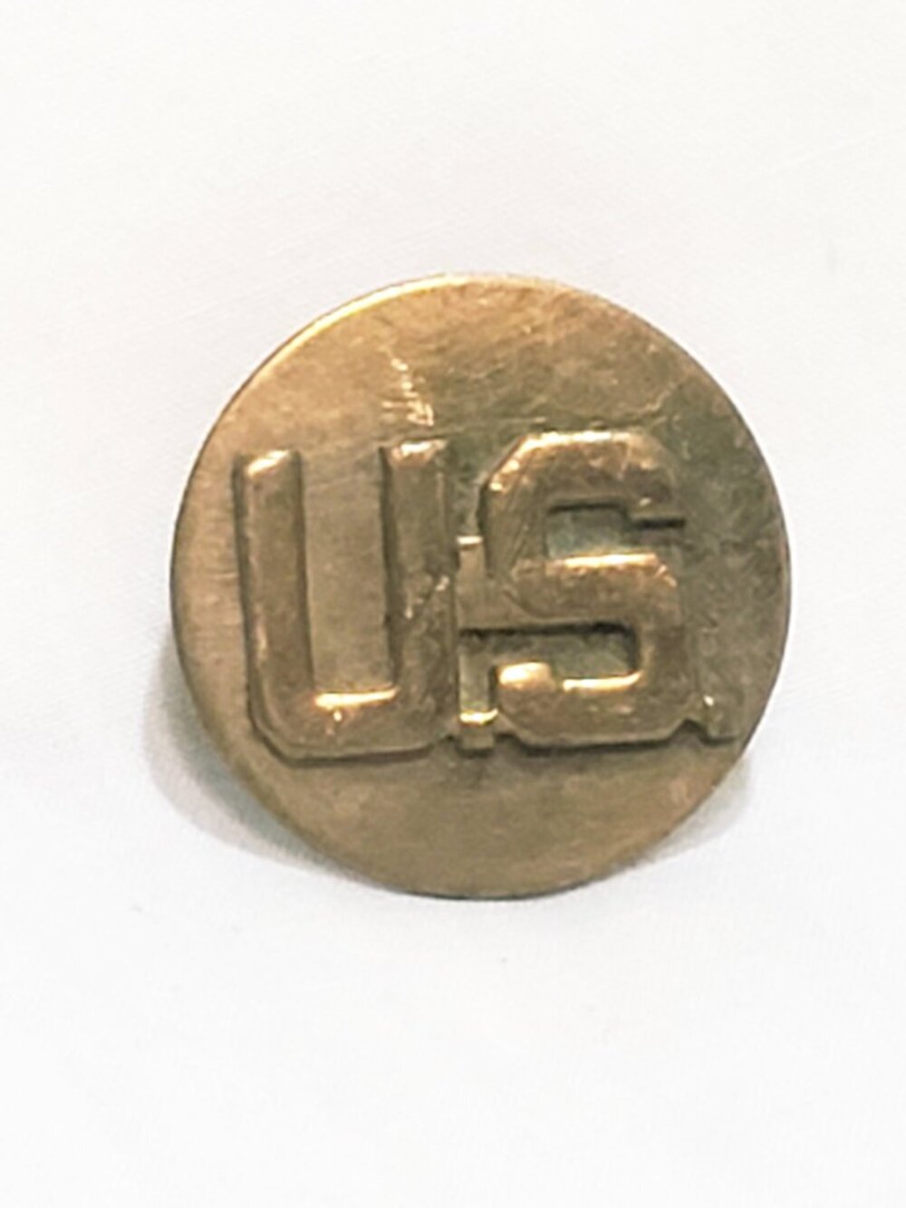 US Military Uniform Collar Pin 1" Brass Insignia Vintage